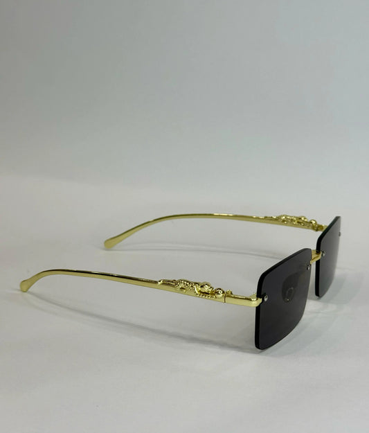 Luxury Vintage black shade Sunglasses Leopard Rectangle Sun glasses Buy Luxury