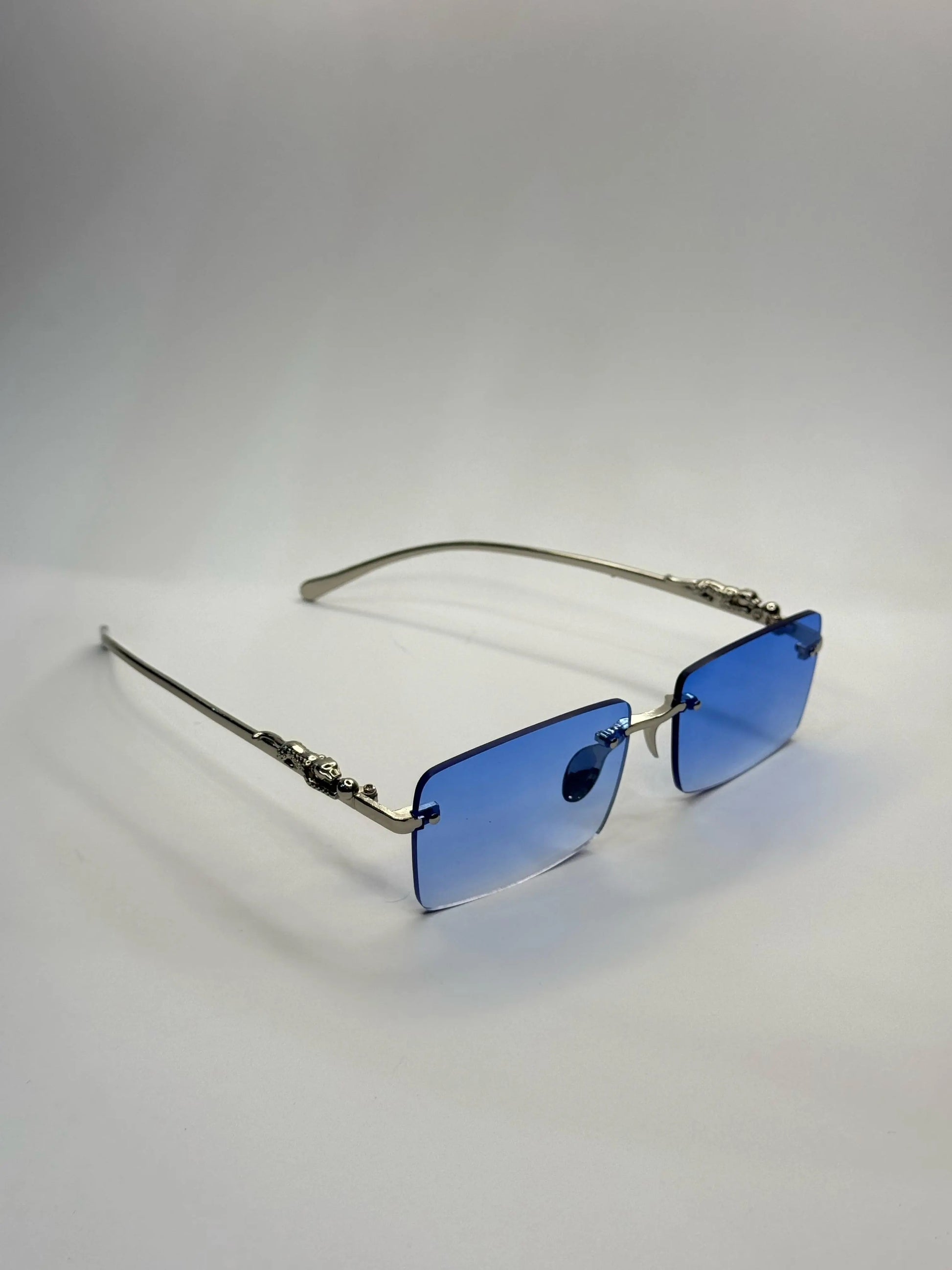 Luxury Vintage blue shade Sunglasses Leopard Rectangle Sun glasses Buy Luxury