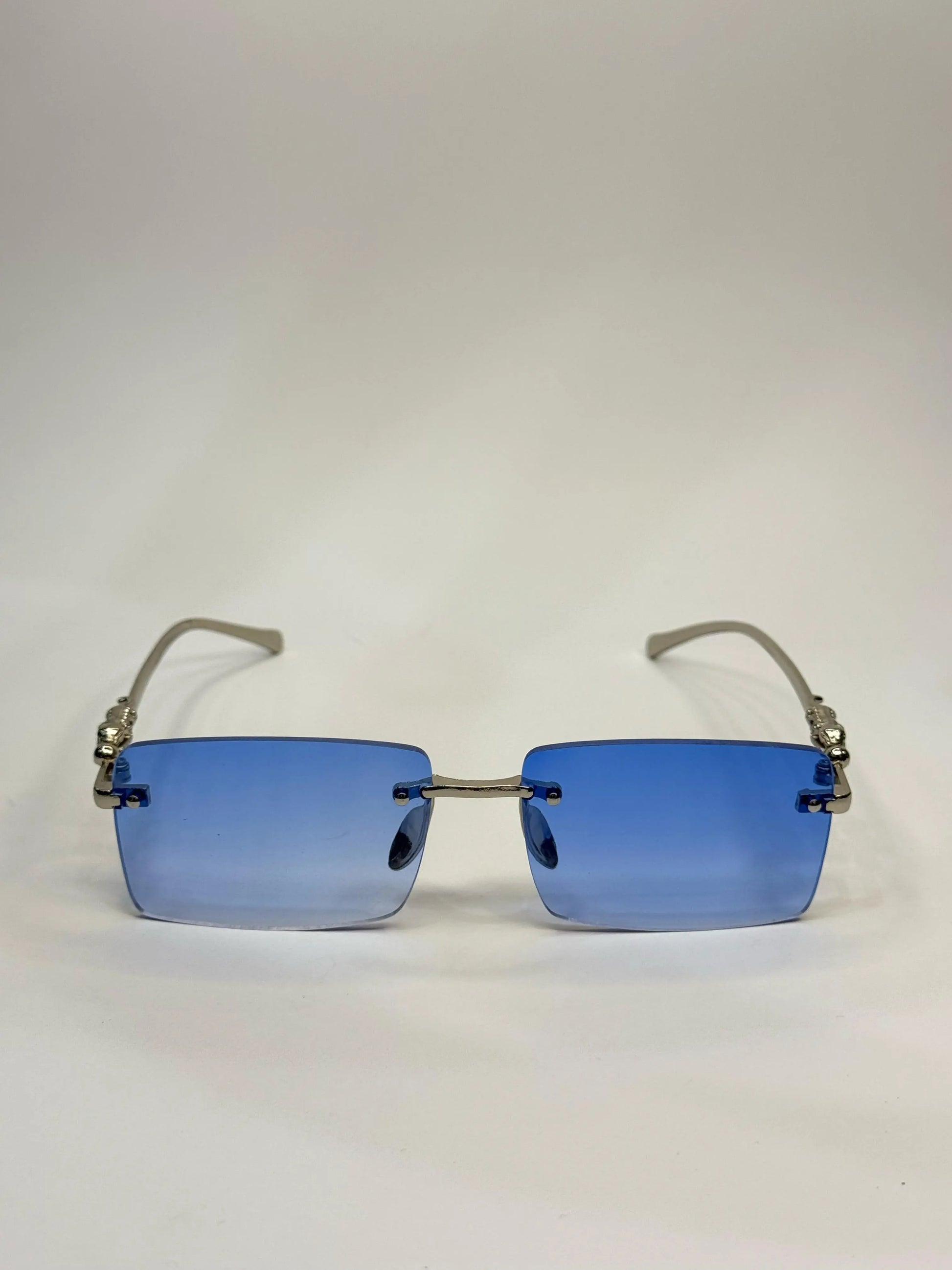 Luxury Vintage blue shade Sunglasses Leopard Rectangle Sun glasses Buy Luxury