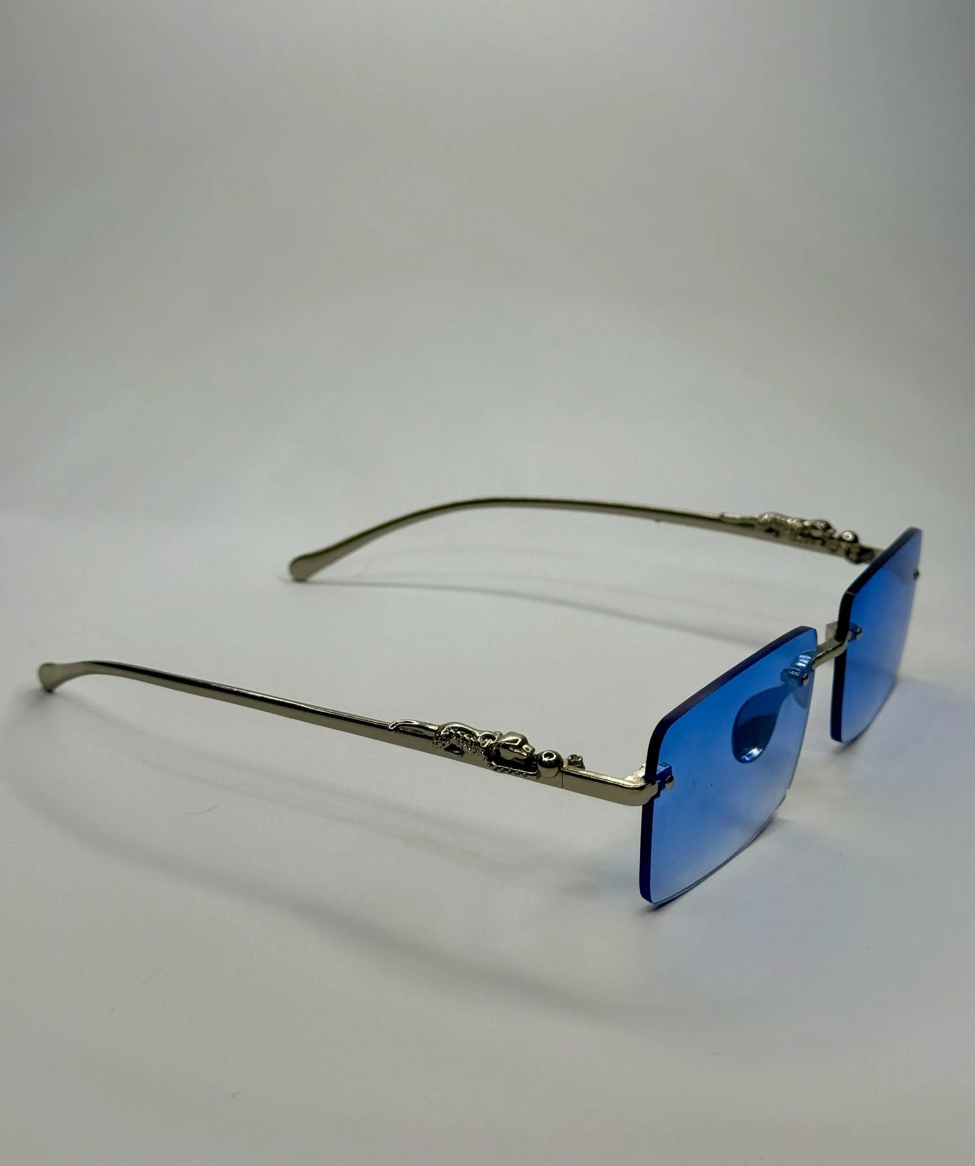 Luxury Vintage blue shade Sunglasses Leopard Rectangle Sun glasses Buy Luxury