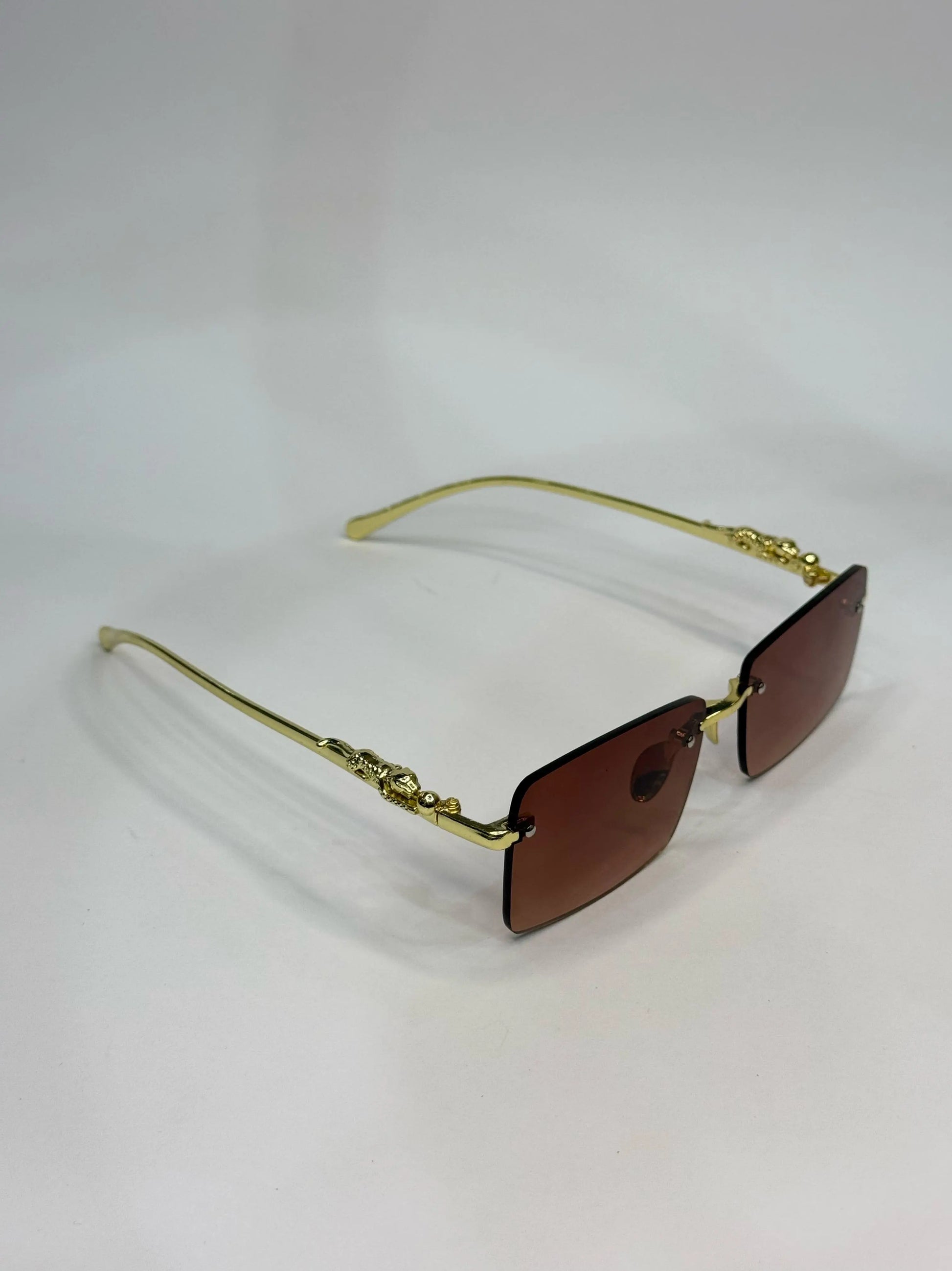 Luxury Vintage brown shade Sunglasses Leopard Rectangle Sun glasses Buy Luxury