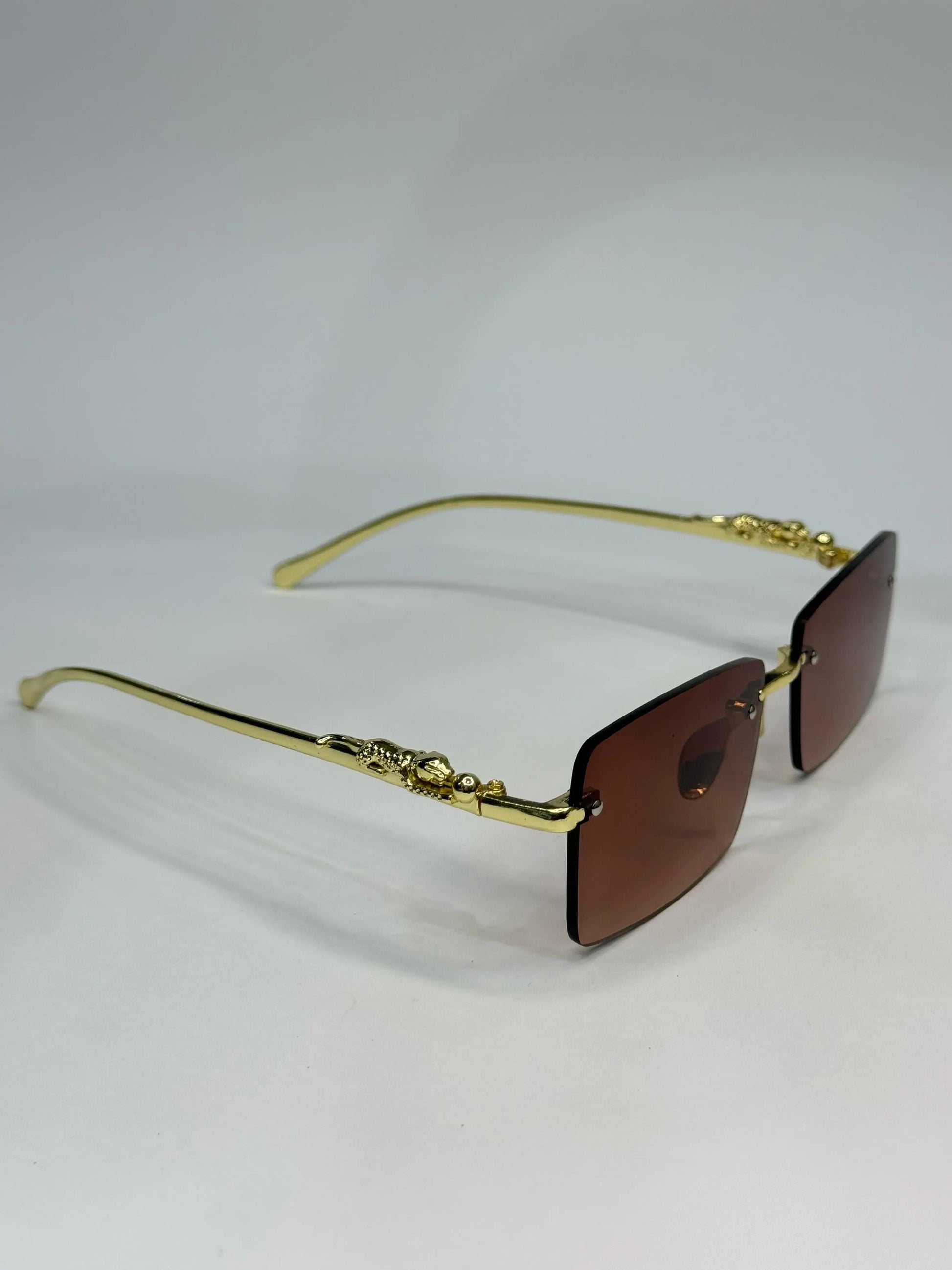 Luxury Vintage brown shade Sunglasses Leopard Rectangle Sun glasses Buy Luxury